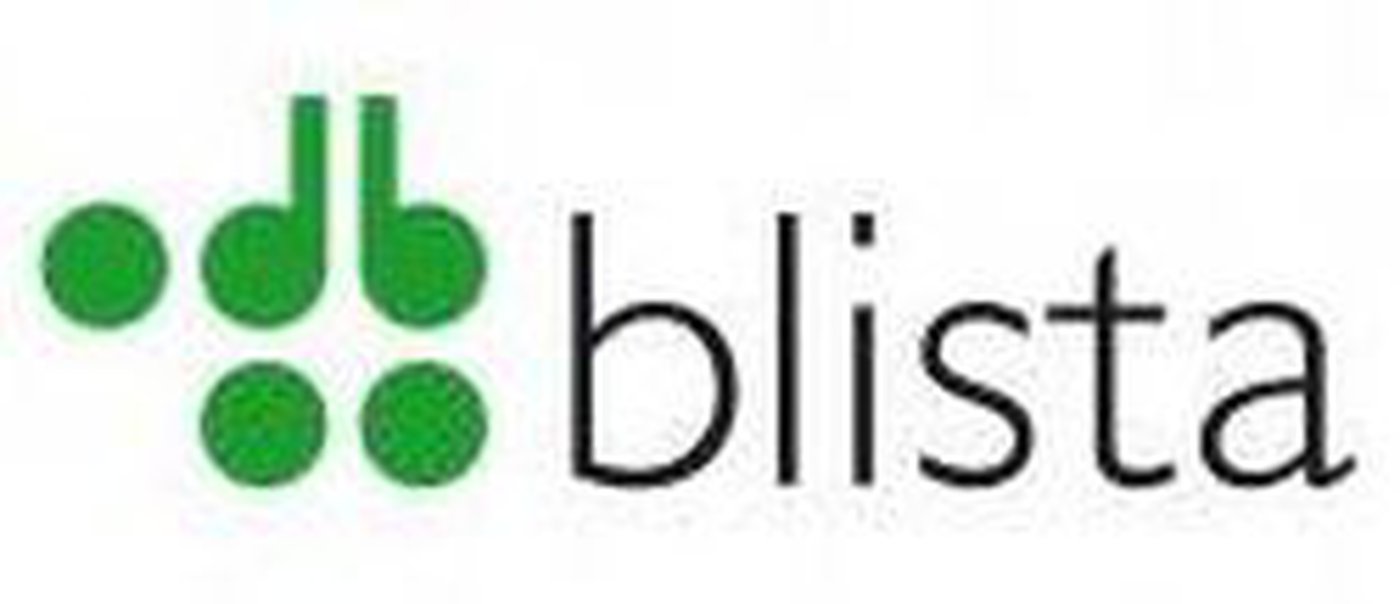 Logo der Deutsche Blindenstudienanstalt e.V. (blista) - fünf grüne Punkte und  der Name Blista