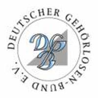 Logo des Deutschen Gehörlosen Bund - ein Kreis mit diesem Namen und den Buchstaben