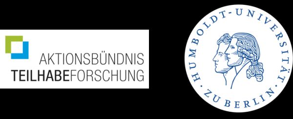 Logos: Aktionsbündnis Teilhabeforschung und Humboldt Universität