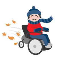 emoji Rollstuhlnutzer mit Herbstlaub