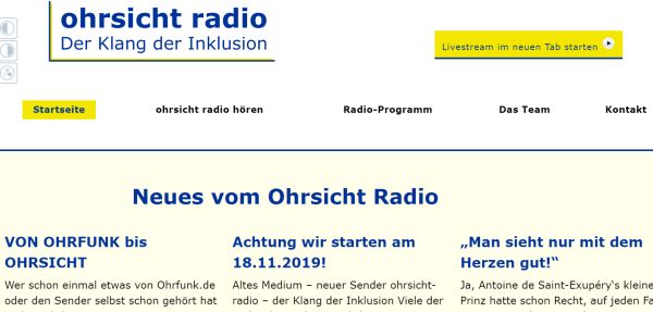 Screenschot der Website von 