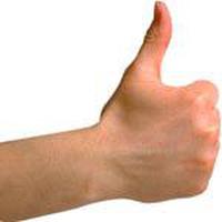 Hand mit Daumen hoch