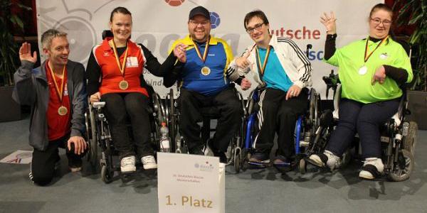 Die deutschen Meister Anne Walter, Manuel Wolfsteiner, Bastian Keller, Nancy Poser, Bastian Karl