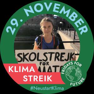 Grafik zeigt Aufruf zum Klimastreik am 29. November