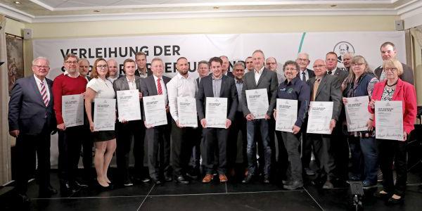 Die Preisträger der Urkunden-Verleihung 2019