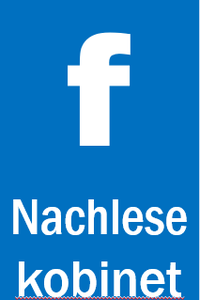 Symbol mit dem Facebook-f und Text Nachlese kobinet.