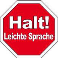 Schild: Halt Leichte Sprache