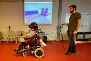 Yvonne Wenner vom CBF Südpfalz mit Virtual Reality Brille