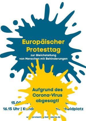Plakat: Absage Berliner Protesttagsdemo
