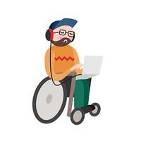 Emoji Rollinutzer mit Laptop