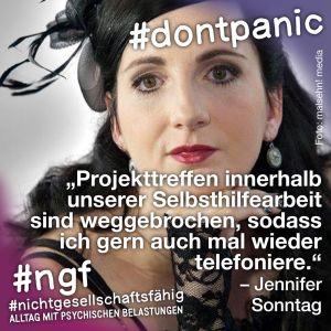 Plakat der Initiative nicht gesellschaftsfühig mit Jennifer Sonntag