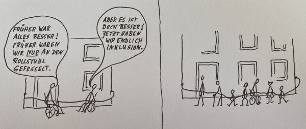 Zeichnung: An's Haus gefesselt