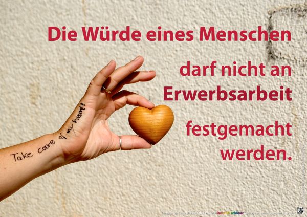 Poster: Würde nicht an Erwerbsarbeit festmachen