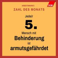 Zahl des Monats: Jeder 5. Mensch mit Behinderung ist armutsgefährdet