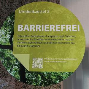 Umdenkzettel Barrierefrei der ECE Projektmanagement G.m.b.H. & Co. KG