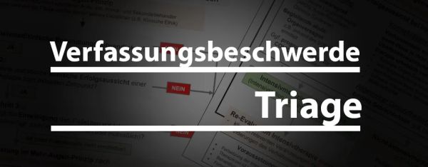 Schild: Verfassungsbeschwerde Triage