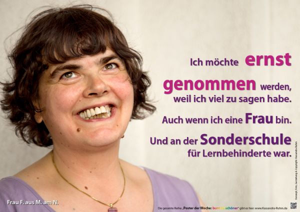 Poster: Ich möchte ernst genommen werden