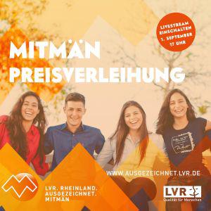 Plakat zur Verleihung des Mitmän-Preises am 1.9.20