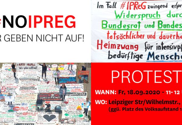Plakat zum Protest gegen das IPREG am 18.9.2020
