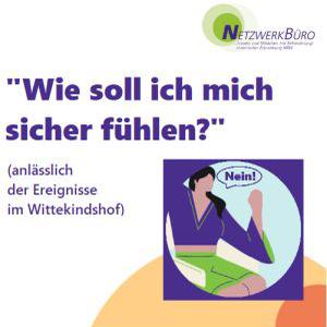 Plakat des Netzwerkbüro NRW" Wie soll ich mich sicher fühlen (anlässlich der Ereignisse im Wittekindshof)