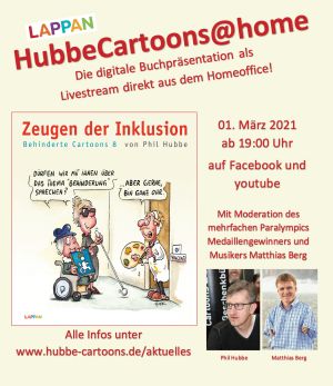 Flyer zur Buchpräsentation am 1. März 2021 von Phil Hubbe
