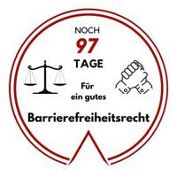 Kampagnenlogo: Noch 97 Tage für ein gutes Barrierefreiheitsrecht
