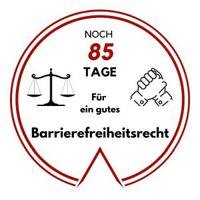 Logo: Noch 85 Tage für ein gutes Barrierefreiheitsrecht