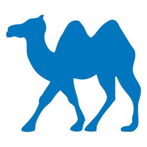 Logo des Berliner Aktionsbündnisses - Blaues Kamel auf weißem Grund