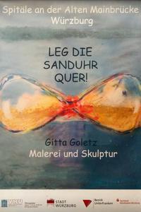Das Plakat zeigt eine Sanduhr in der Horizontalen