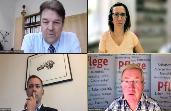 Bild von der Videokonferenz des BSK zur Pflege