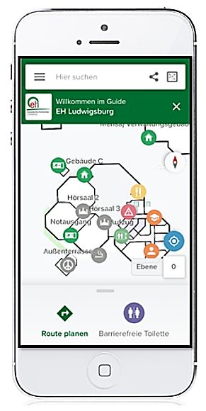 Bild von der App zum Leitsystem