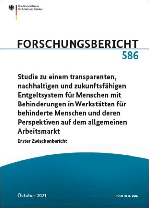 Deckblatt des Zwischenberichts zu Werkstattentgelten