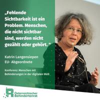 Plakat zur fehlenden Sichtbarkeit mit Katrin Langensiepen