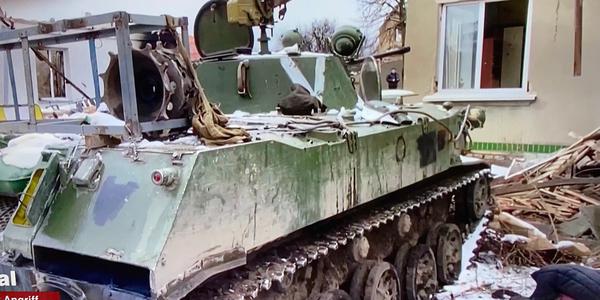 Foto zeigt gestoppten Panzer in der Ukraine