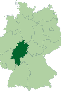 Landkarte Lage Hessen in Deutschland