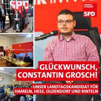 Glückwunsch-Plakat für Constantin Grosch