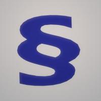 Blaues Paragraphenzeichen auf grauem Grund