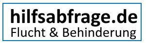 Logo: hilfsabfrage.de Flucht & Behinderung