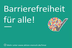 Aktion Mensch Postkarte: Barrierefreiheit für alle!