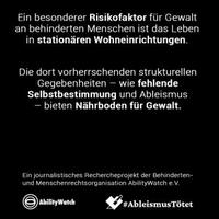 Plakat zum Projekt AbleismusTötet - wird im Text beschrieben