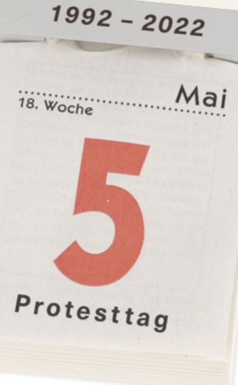 Kalenderblatt: 1992 - 2022 5. Mai Protesttag