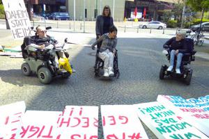 Bild von der Aktuion am 3. Mai in Leipzig