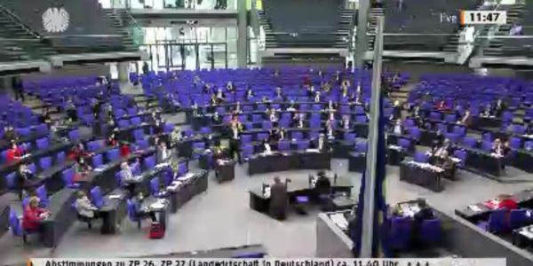 Blick in den Plenarsaal des Bundestages