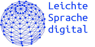 Netz als Weltkugel mit Text Leichte Sprache digital