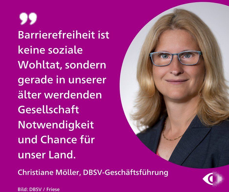Sharepic mit Christiane Möller zur Forderung nach Barrierefreiheit