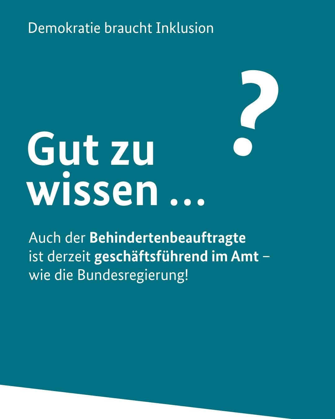 Sharepic: Gut zu wissen des Bundesbehindertenbeauftragten