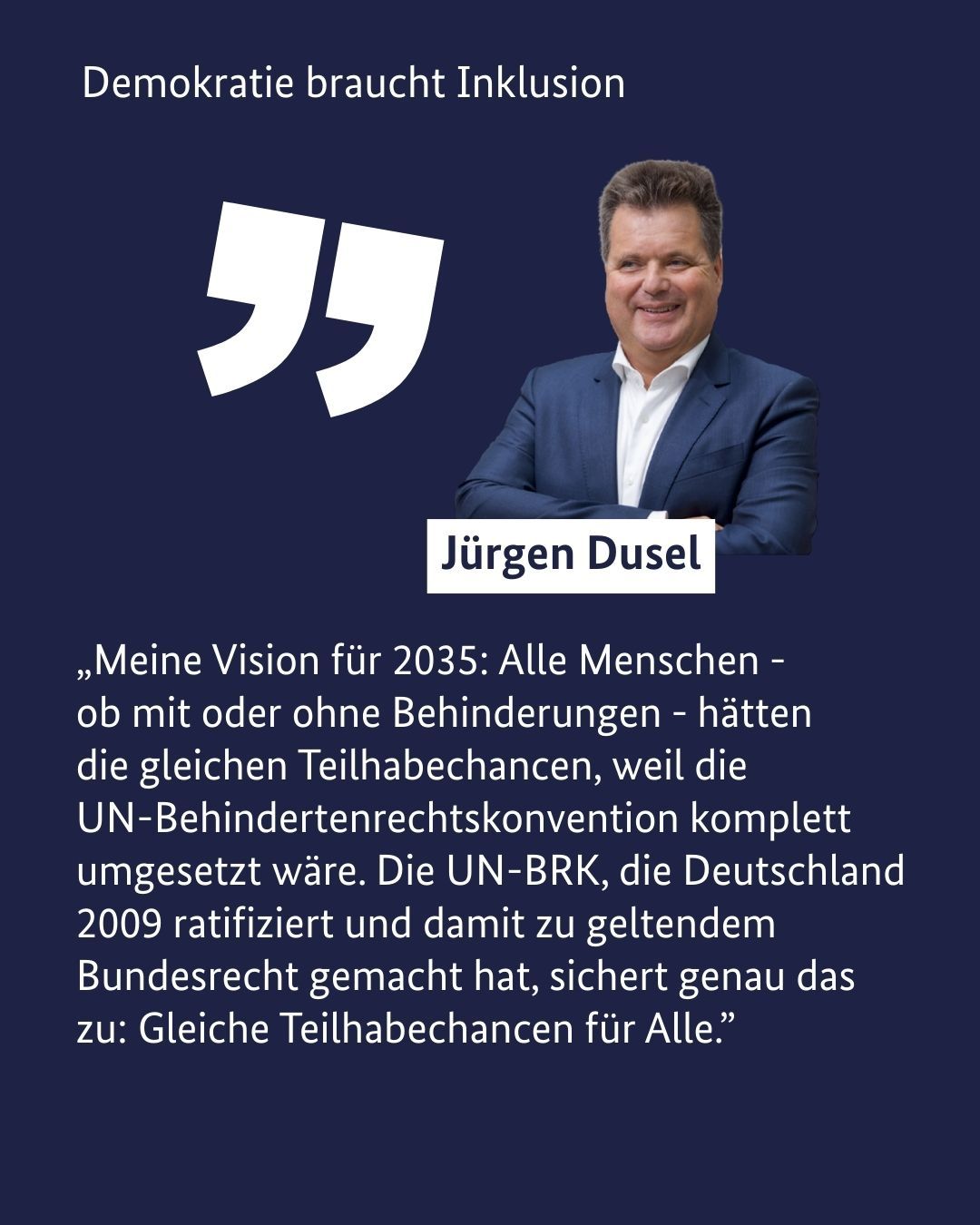 Sharepic von Jürgen Dusel mit Botschaft, die im Text erläutert ist