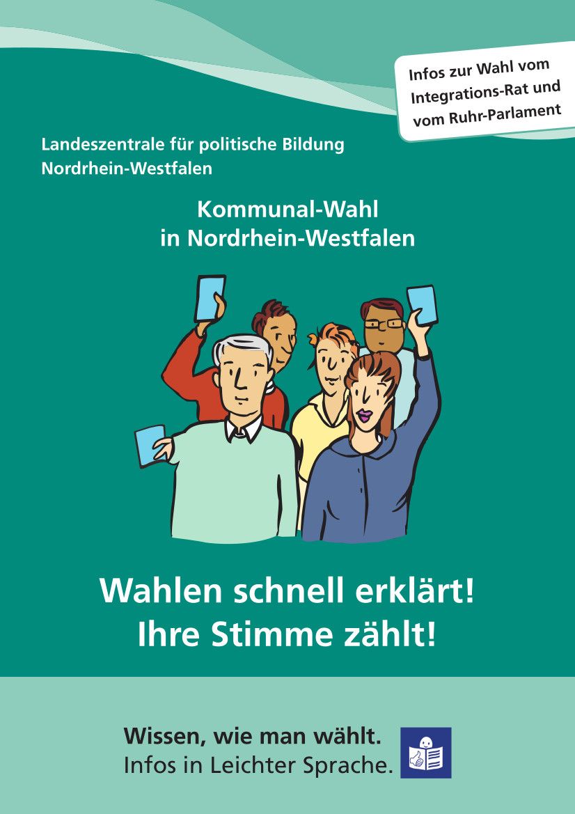 Titelseite der Broschüre zur Kommunalwahl in NRW in Leichter Sprache