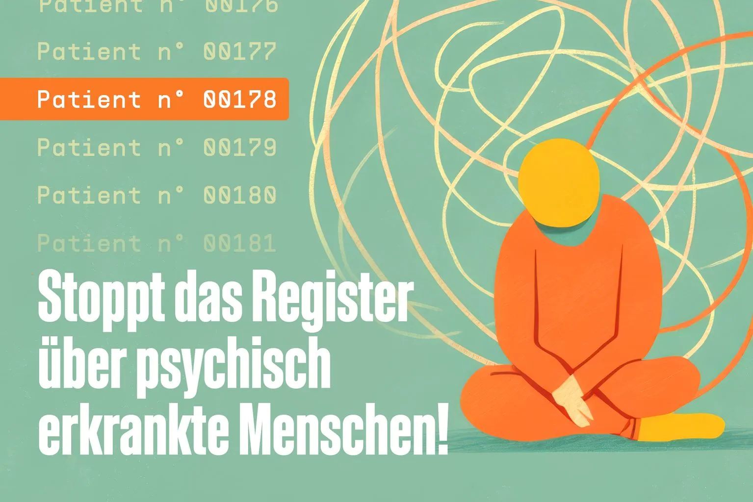 Sharepic zur Petition gegen ein Register psychischer Kranker