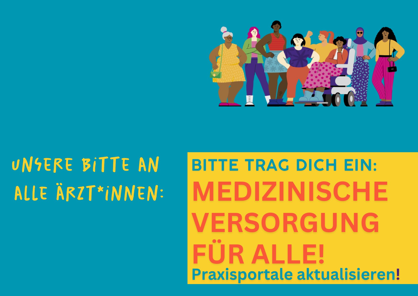 Postkarte für barrierefreie Arztpraxen